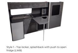 Style 1  Splashback with racking FTC LWB